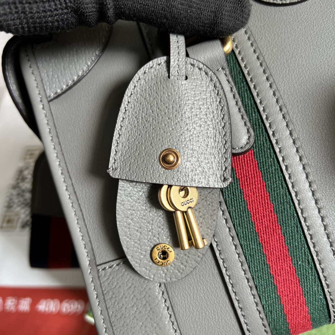 Gucci 715772 Small top handle bag with Double G Gray - Default Title - View 7
