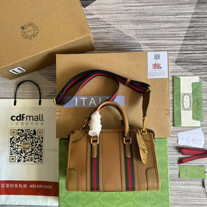 Gucci 715772 Small top handle bag with Double G Light Brown - Default Title - View 1