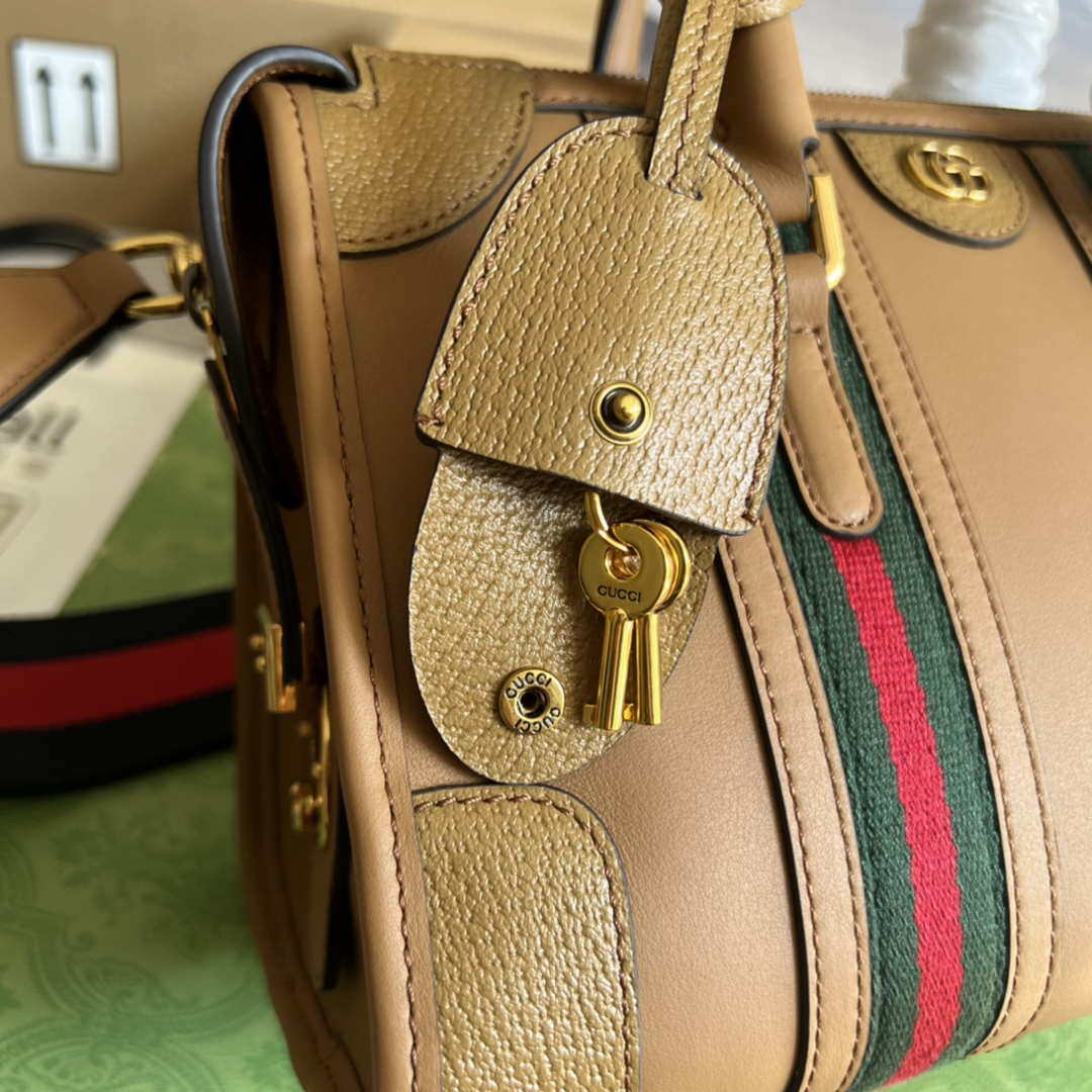 Gucci 715772 Small top handle bag with Double G Light Brown - Default Title - View 4