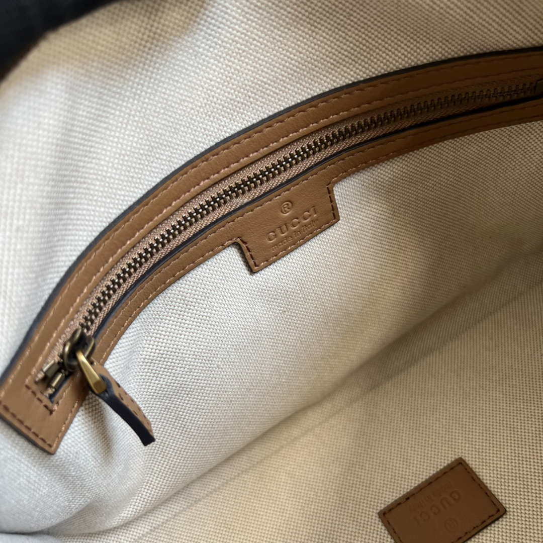 Gucci 715772 Small top handle bag with Double G Light Brown - Default Title - View 9