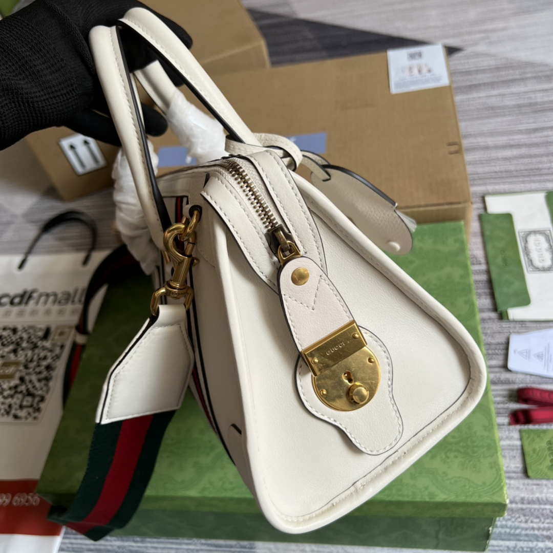 Gucci 715772 Small top handle bag with Double G White - Default Title - View 3