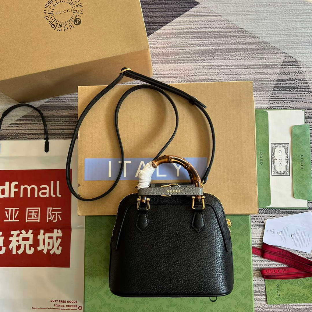 Gucci 715775 Gucci Diana Mini Tote Bag Black leather