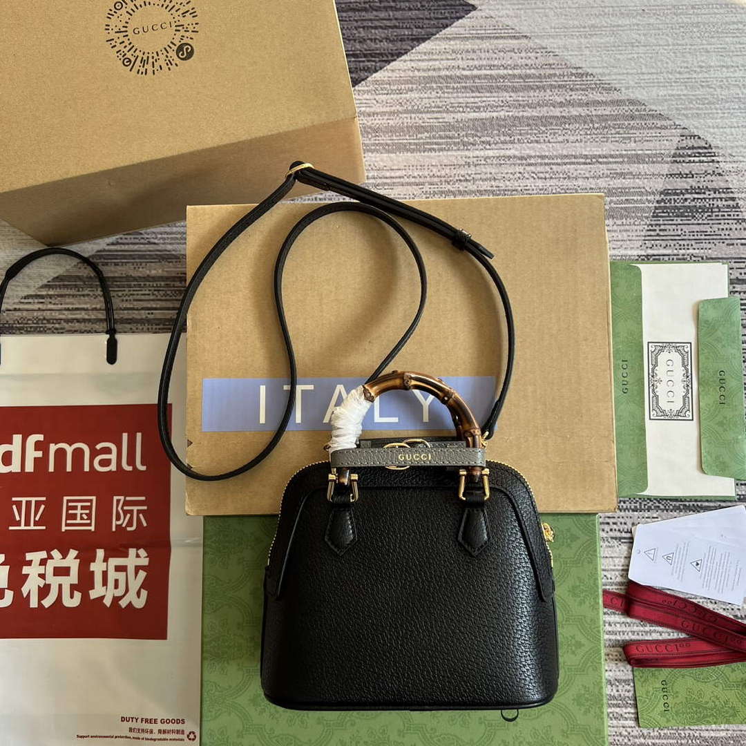 Gucci 715775 Gucci Diana Mini Tote Bag Black leather - Default Title - View 2