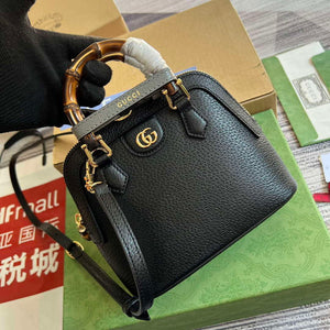 Gucci 715775 Gucci Diana Mini Tote Bag Black leather - Default Title - View 4