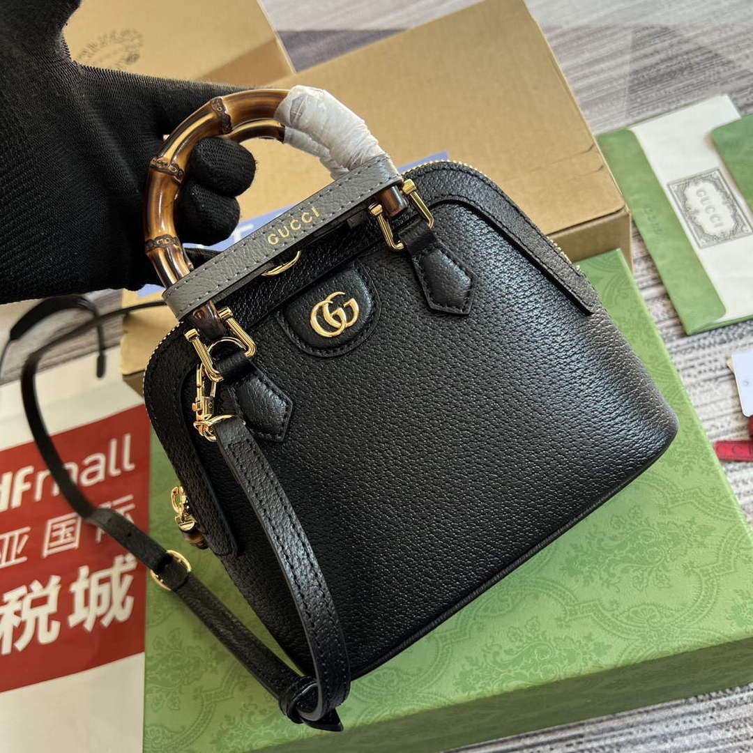Gucci 715775 Gucci Diana Mini Tote Bag Black leather