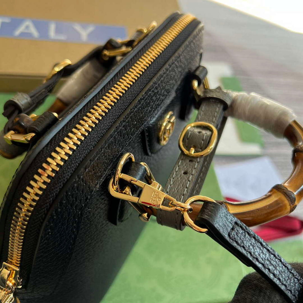 Gucci 715775 Gucci Diana Mini Tote Bag Black leather