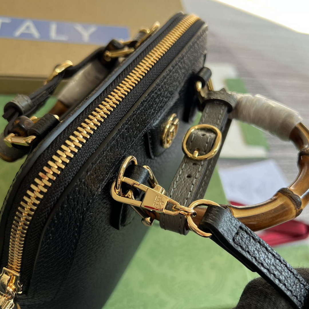 Gucci 715775 Gucci Diana Mini Tote Bag Black leather