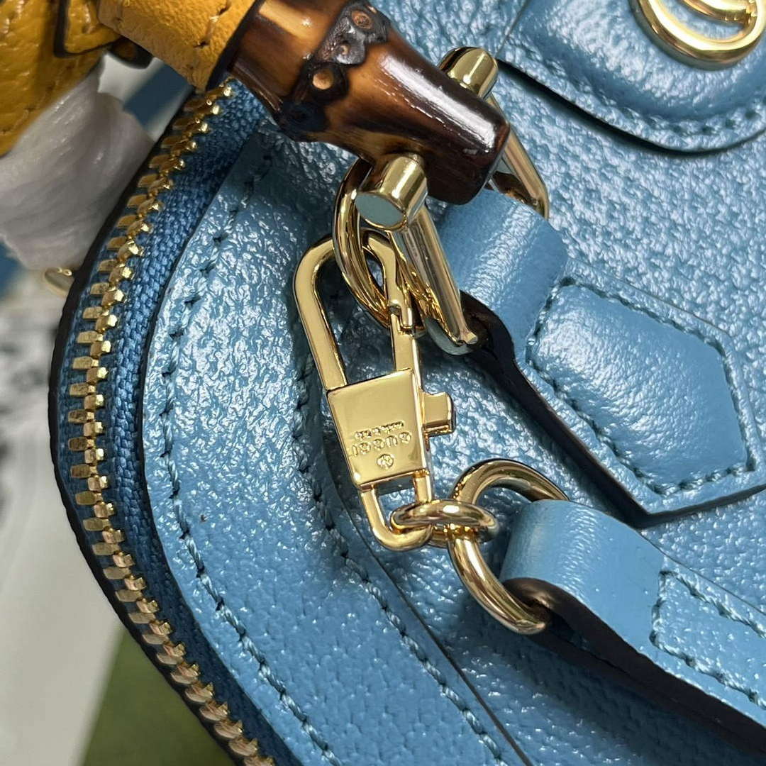 Gucci 715775 Gucci Diana Mini Tote Bag Blue leather - Default Title - View 5