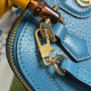 Gucci 715775 Gucci Diana Mini Tote Bag Blue leather - Default Title - View 5