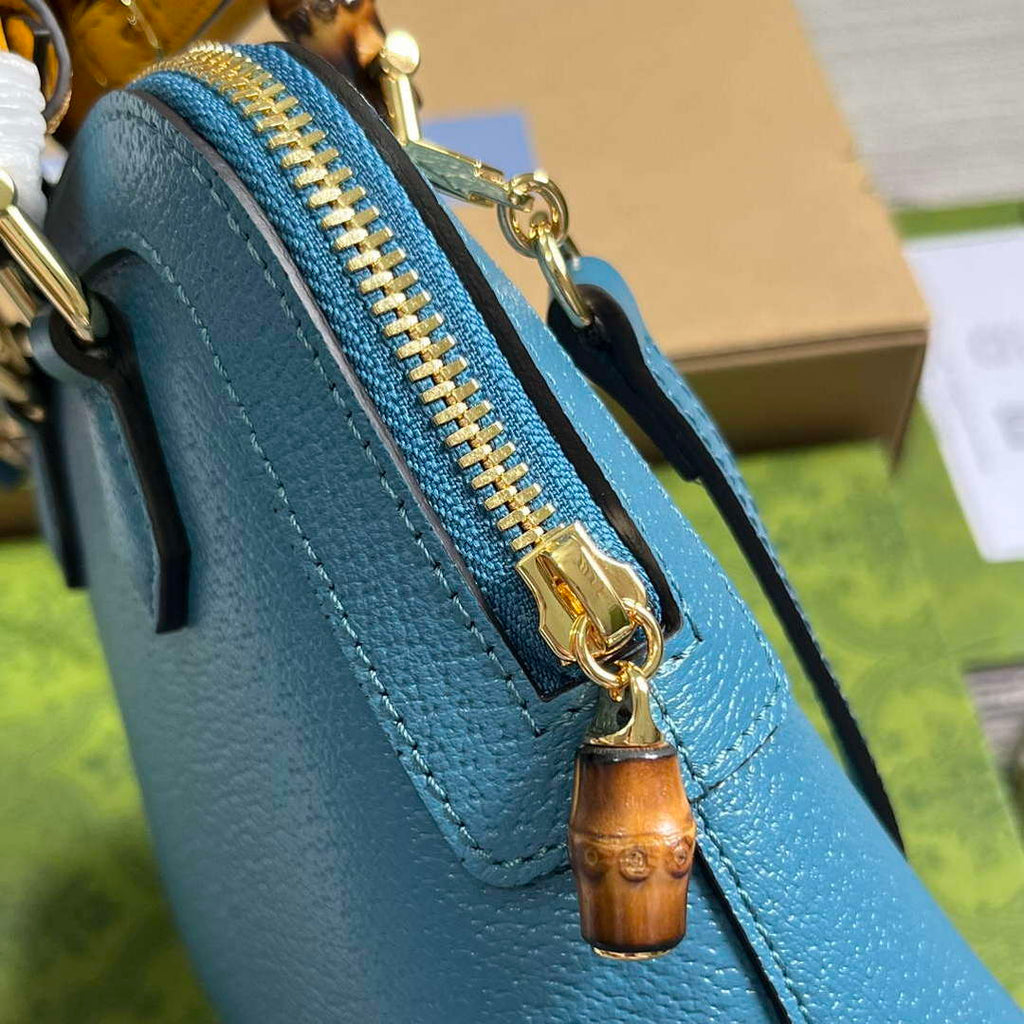 Gucci 715775 Gucci Diana Mini Tote Bag Blue leather