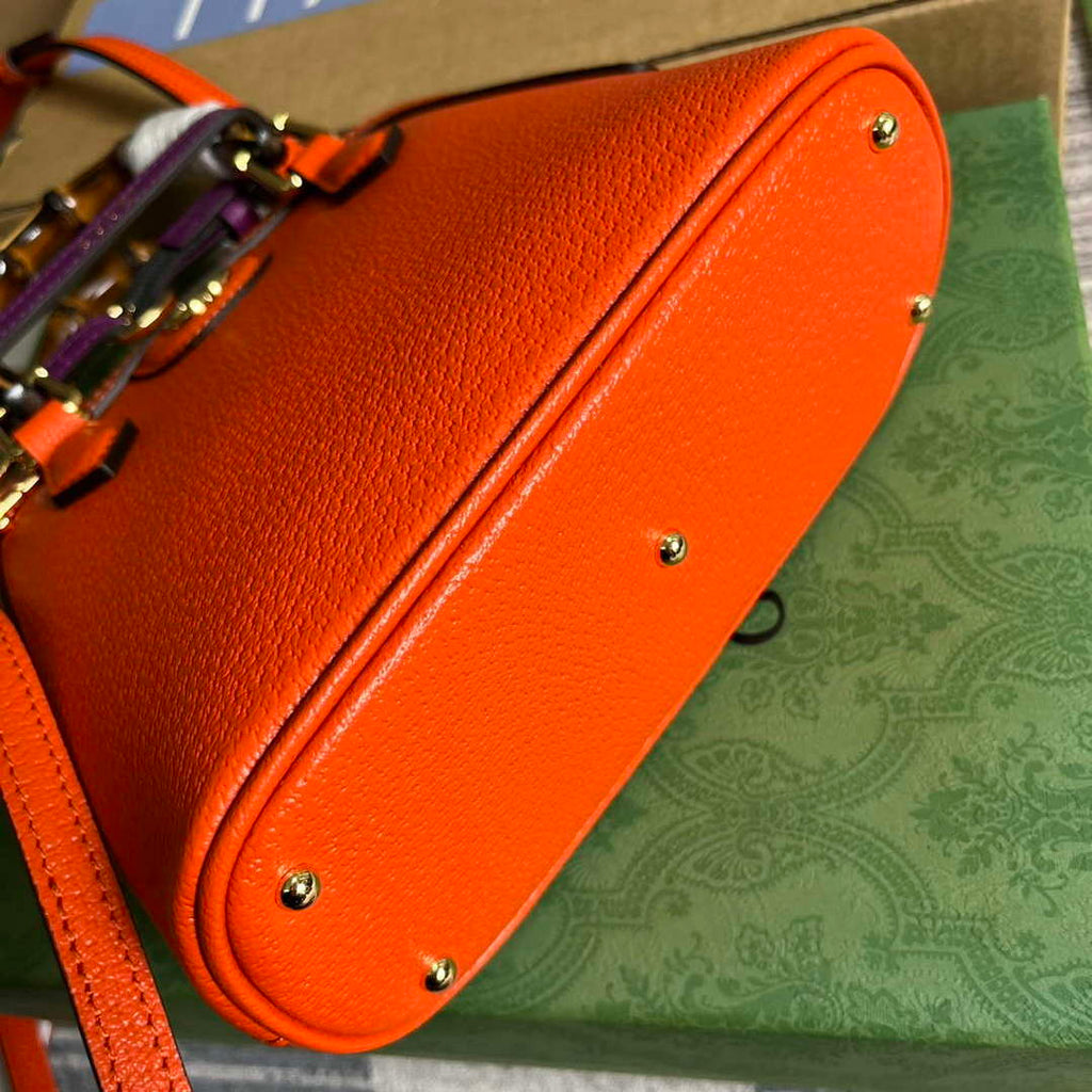 Gucci 715775 Gucci Diana Mini Tote Bag Orange leather