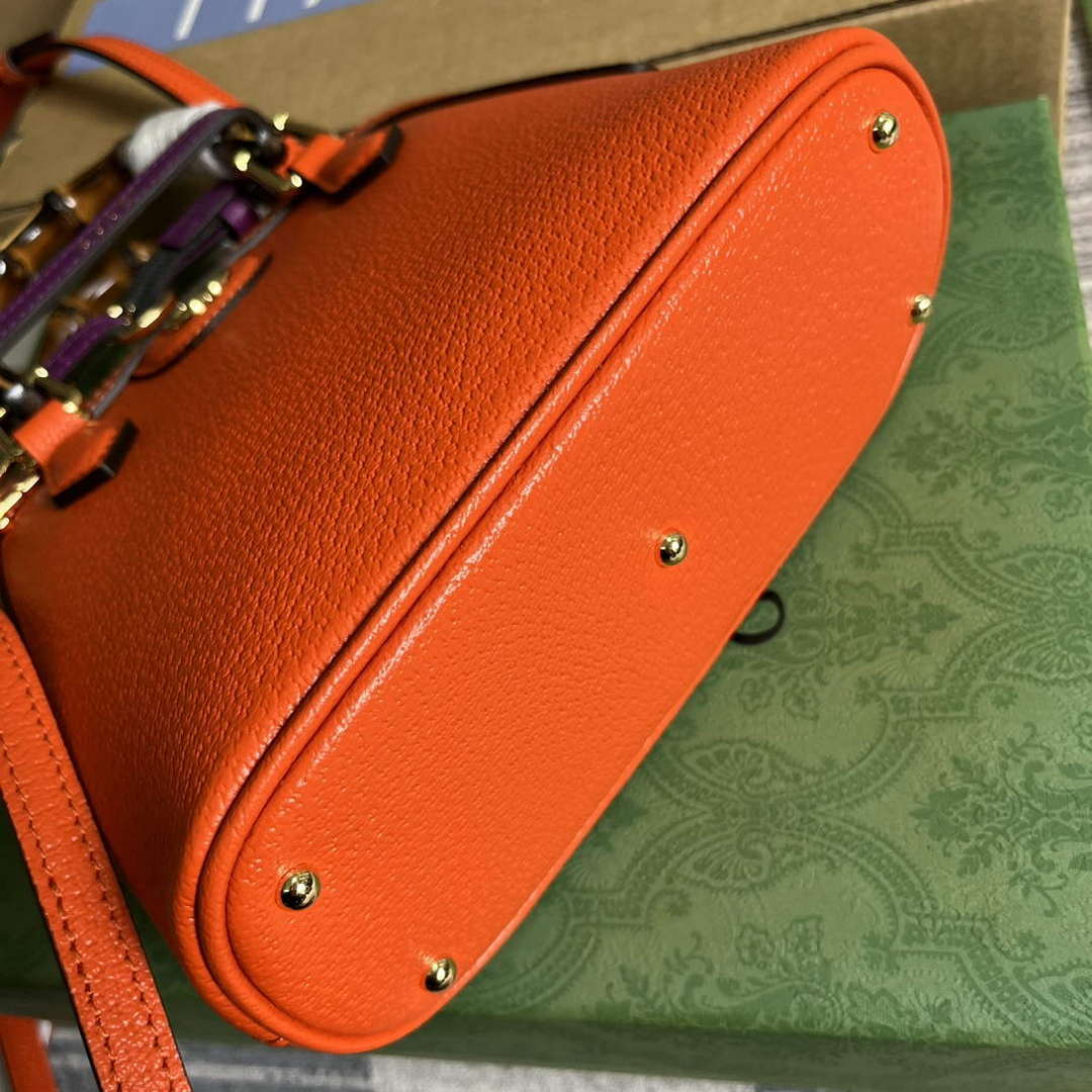 Gucci 715775 Gucci Diana Mini Tote Bag Orange leather - Default Title - View 8