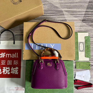 Gucci 715775 Gucci Diana Mini Tote Bag Purple leather - Default Title - View 1
