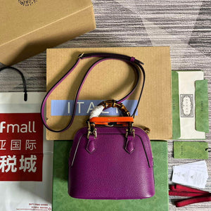 Gucci 715775 Gucci Diana Mini Tote Bag Purple leather - Default Title - View 2