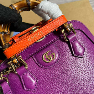 Gucci 715775 Gucci Diana Mini Tote Bag Purple leather - Default Title - View 5