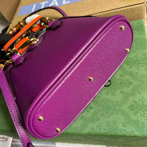 Gucci 715775 Gucci Diana Mini Tote Bag Purple leather - Default Title - View 8
