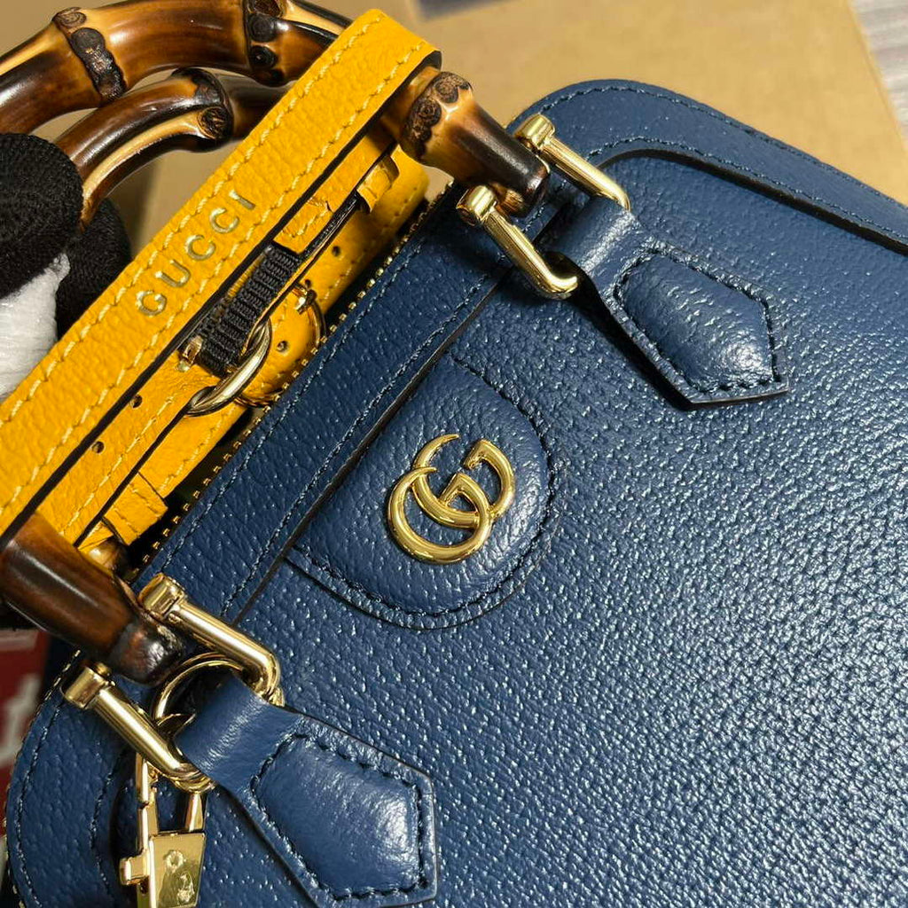 Gucci 715775 Gucci Diana Mini Tote Bag Royal blue leather