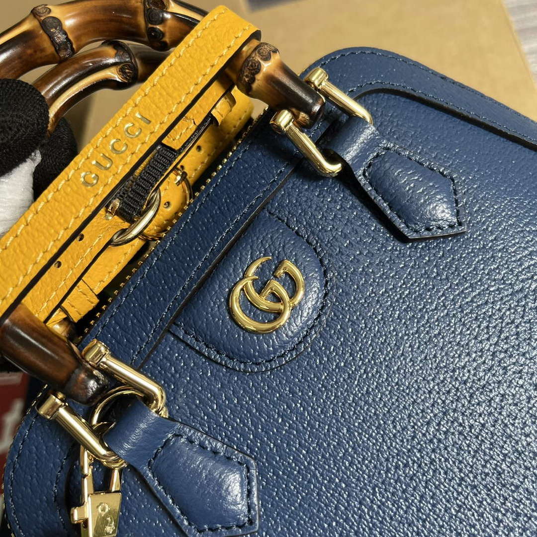 Gucci 715775 Gucci Diana Mini Tote Bag Royal blue leather - Default Title - View 5