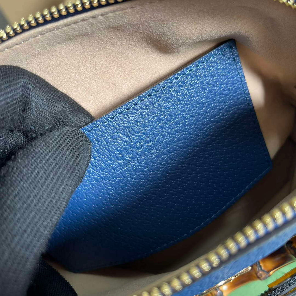Gucci 715775 Gucci Diana Mini Tote Bag Royal blue leather