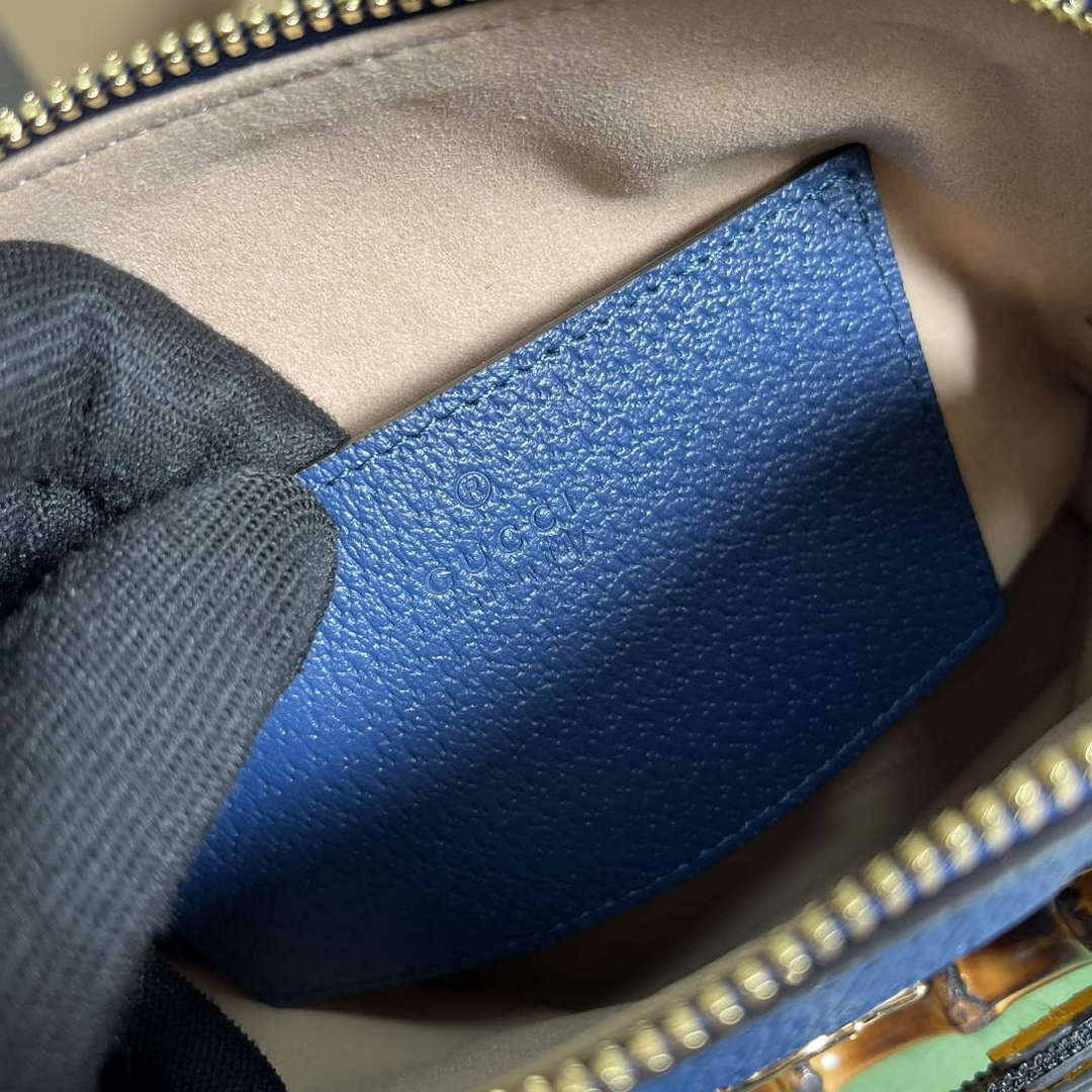 Gucci 715775 Gucci Diana Mini Tote Bag Royal blue leather - Default Title - View 9