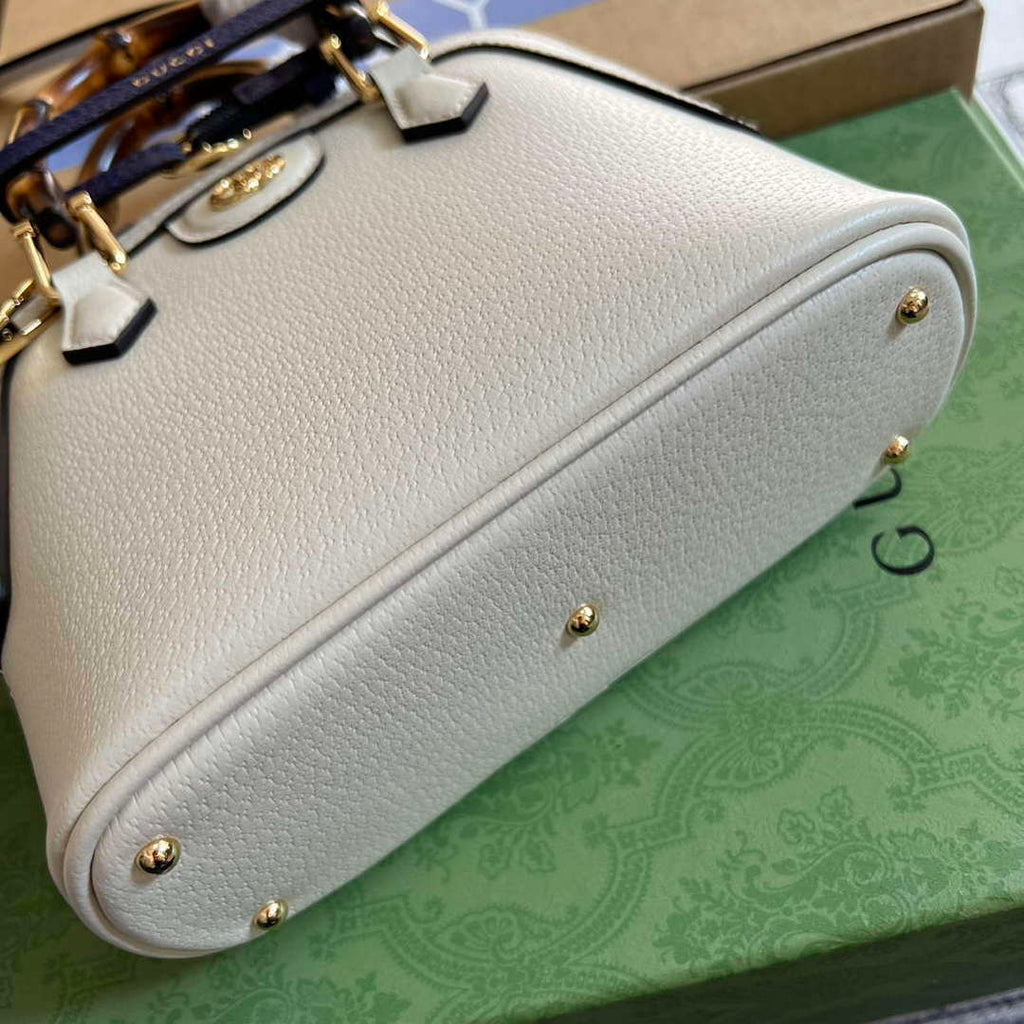 Gucci 715775 Gucci Diana Mini Tote Bag White leather