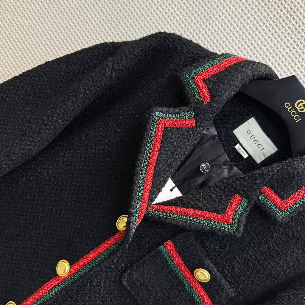 Gucci 718526 Women's Tweed Wool Coat G66852
