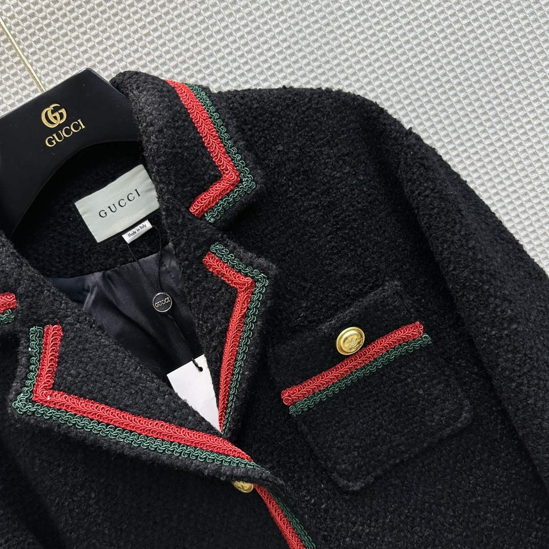 Gucci 718526 Women's Tweed Wool Coat G66852