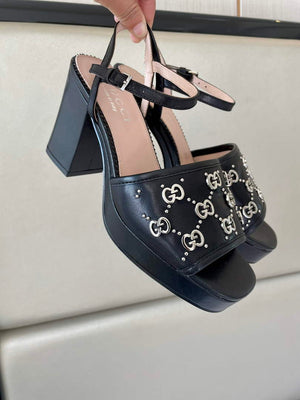 Gucci 719844 Women's Lnterlocking G Studs Sandal G56234 - 35 - View 6