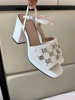 Gucci 719844 Women's Lnterlocking G Studs Sandal G56235 - 35 - View 7