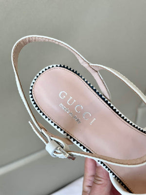 Gucci 719844 Women's Lnterlocking G Studs Sandal G56235 - 35 - View 9