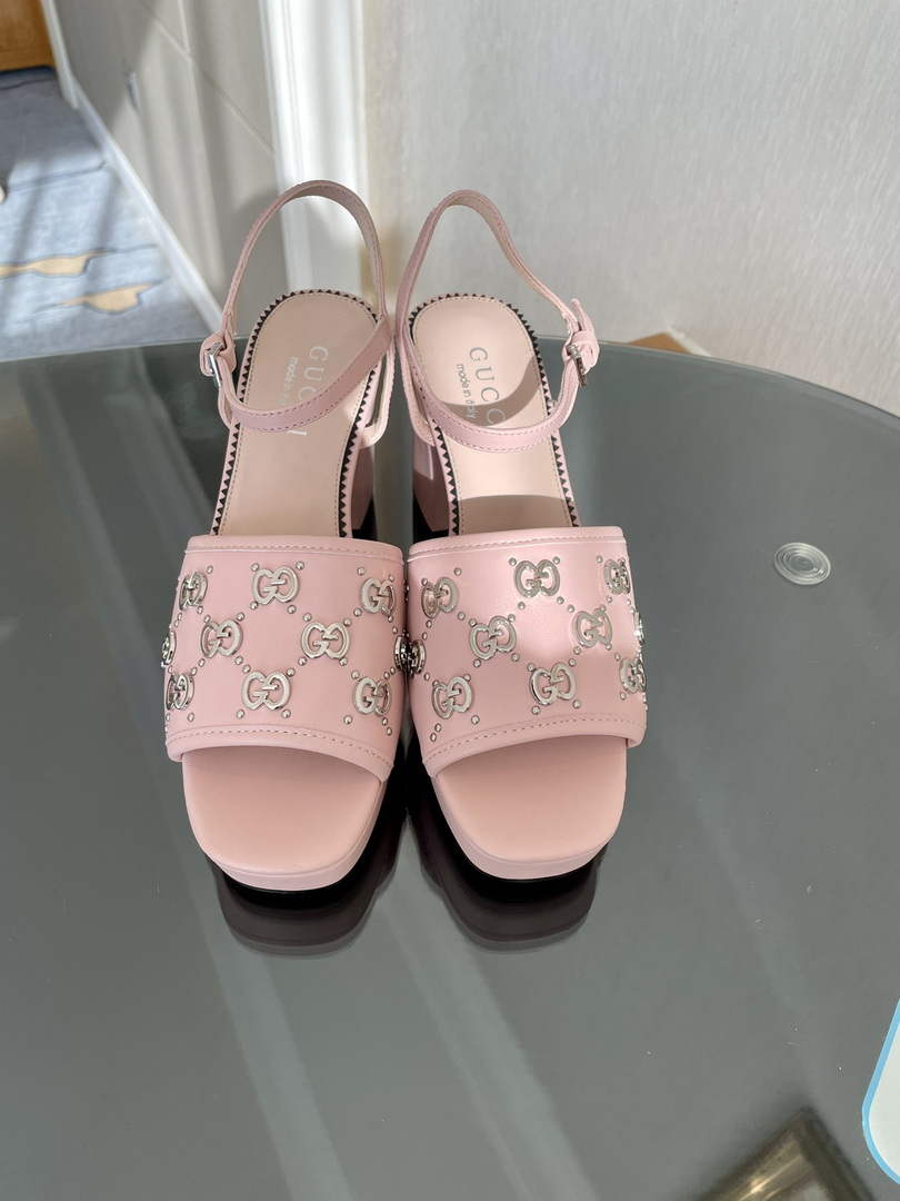 Gucci 719844 Women's Lnterlocking G Studs Sandal G56236 - 35 - View 2