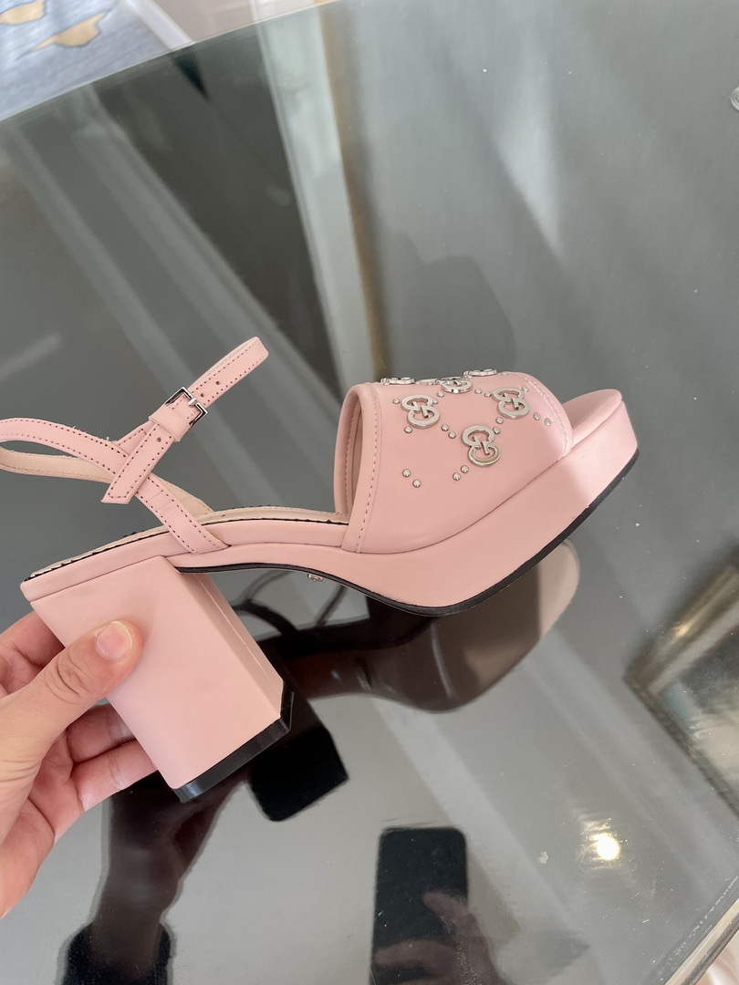 Gucci 719844 Women's Lnterlocking G Studs Sandal G56236 - 35 - View 5