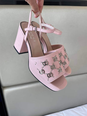 Gucci 719844 Women's Lnterlocking G Studs Sandal G56236 - 35 - View 6