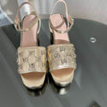 Gucci 719844 Women's Lnterlocking G Studs Sandal G56237 - 35 - View 1