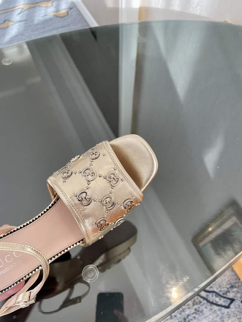 Gucci 719844 Women's Lnterlocking G Studs Sandal G56237 - 35 - View 6