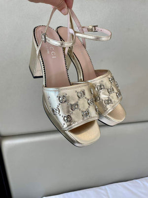 Gucci 719844 Women's Lnterlocking G Studs Sandal G56237 - 35 - View 7