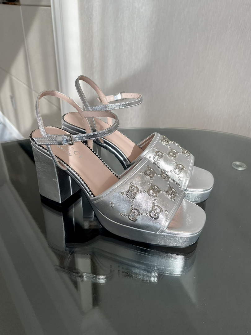 Gucci 719844 Women's Lnterlocking G Studs Sandal G56238 - 35 - View 3
