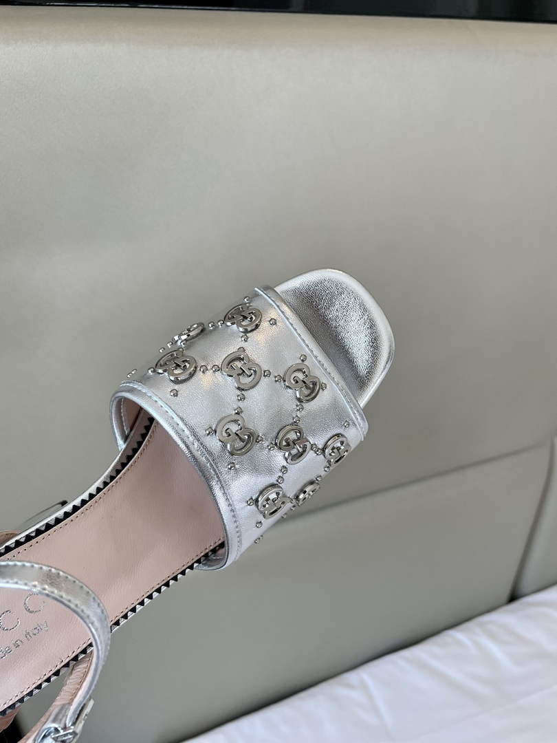 Gucci 719844 Women's Lnterlocking G Studs Sandal G56238 - 35 - View 8