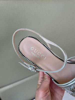 Gucci 719844 Women's Lnterlocking G Studs Sandal G56238 - 35 - View 9