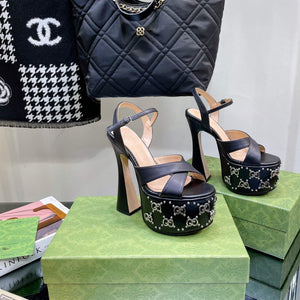 Gucci 719843 Women's Lnterlocking G Studs Sandal G56231 - 35 - View 7
