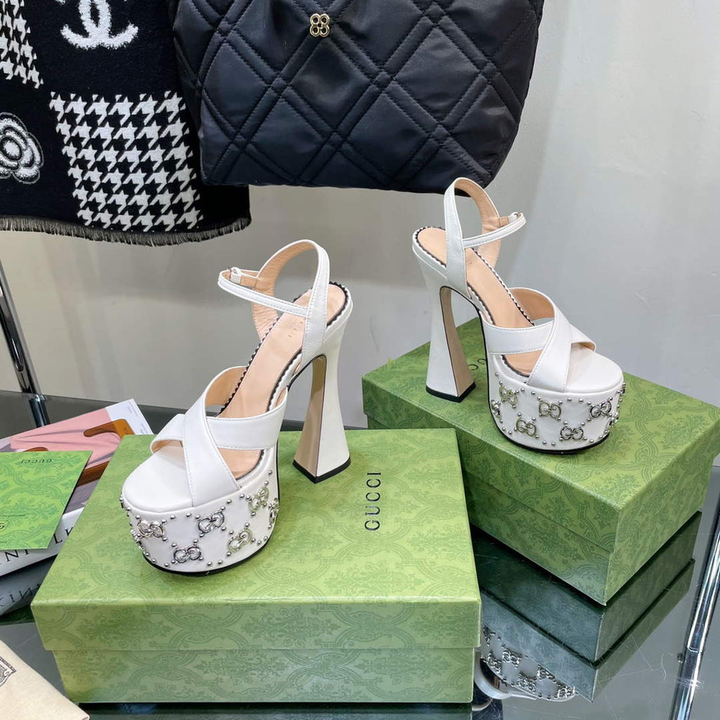 Gucci 719843 Women's Lnterlocking G Studs Sandal G56232