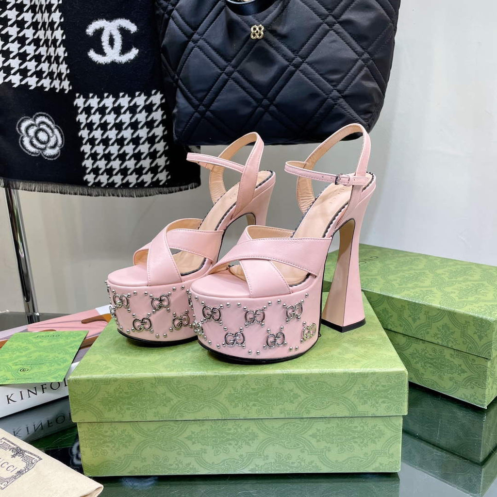 Gucci 719843 Women's Lnterlocking G Studs Sandal G56233