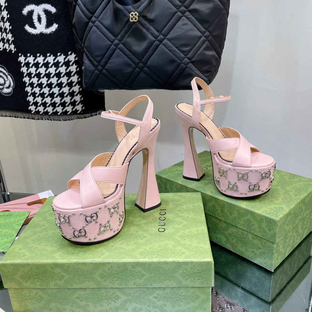 Gucci 719843 Women's Lnterlocking G Studs Sandal G56233