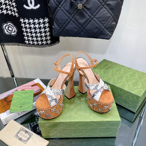 Gucci 719843 Women's Lnterlocking G Studs Sandal G56230 - 35 - View 6