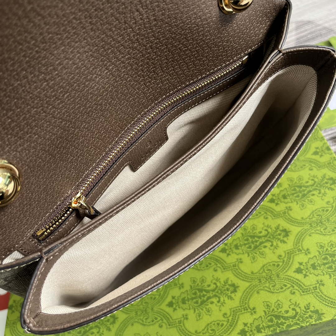 Gucci 721172 Blondie Medium top handle bag Beige and ebony GG Supreme canvas - Default Title - View 9