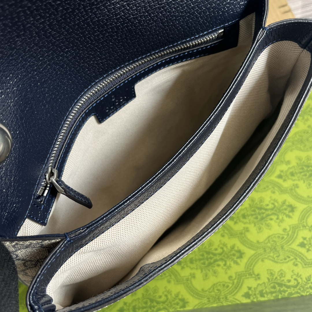 Gucci 721172 Blondie Medium top handle bag Beige and ebony Navy blue - Default Title - View 9