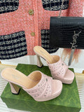 Gucci 723404 Women's heeled slide sandal G56308