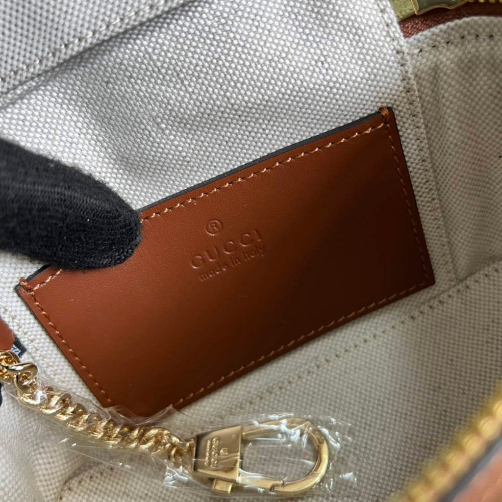 Gucci 723770 GG Matelass¨¦ Top Handle Mini Bag Brown