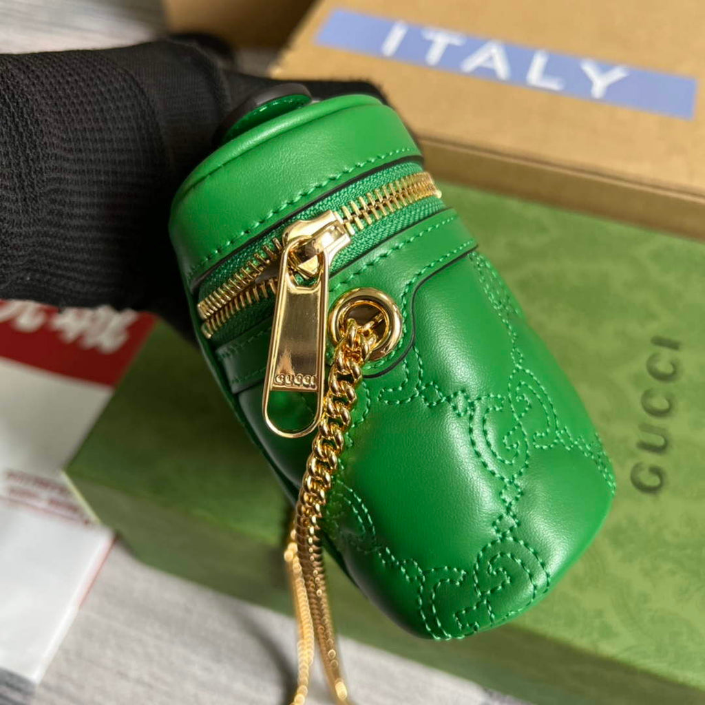 Gucci 723770 GG Matelass¨¦ Top Handle Mini Bag Green