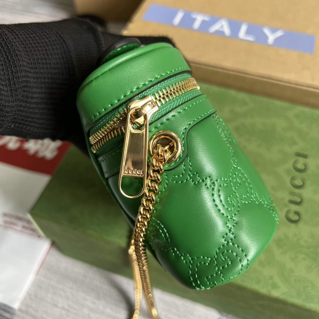 Gucci 723770 GG Matelass¨¦ Top Handle Mini Bag Green